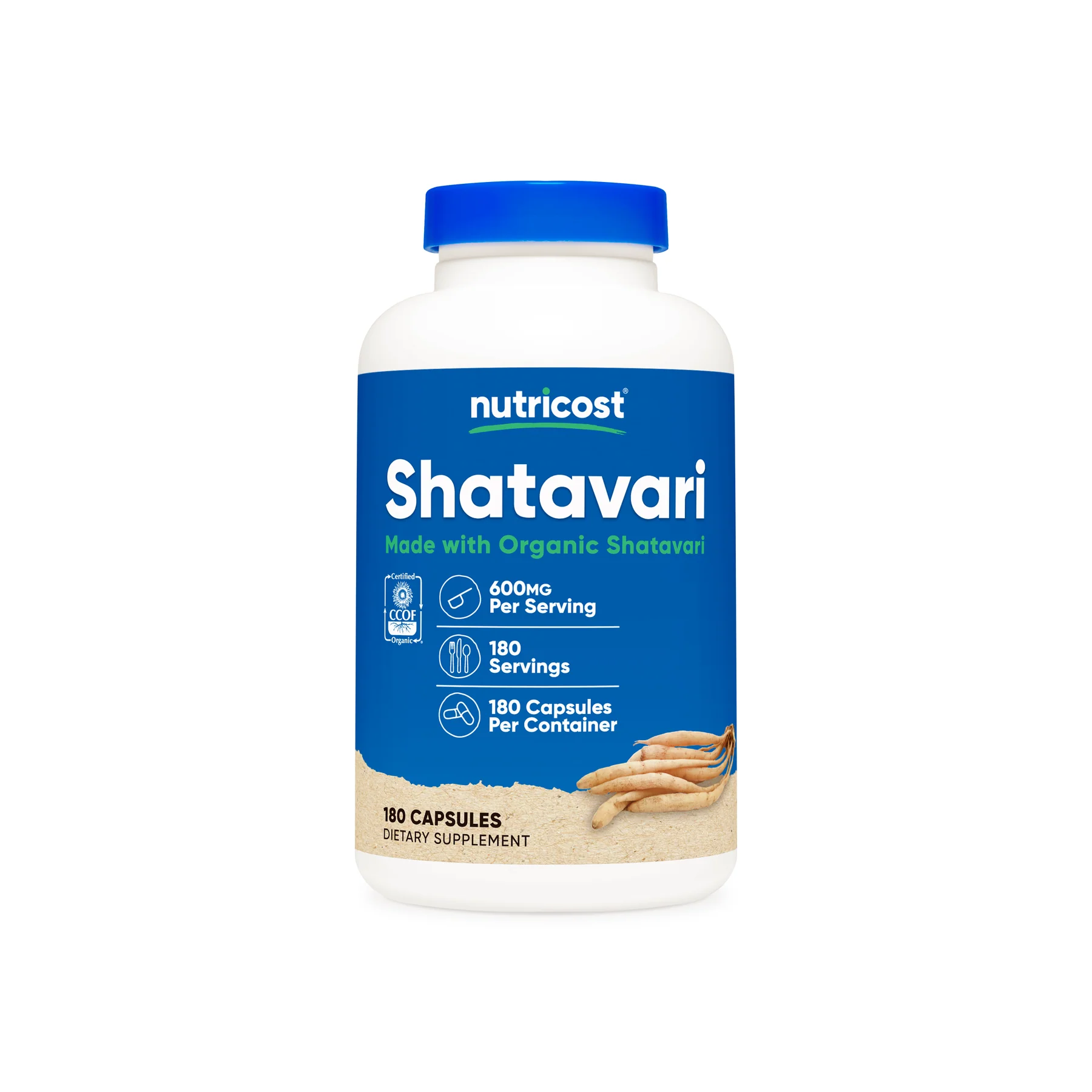 Nutricost Made With Organic Shatavari Capsules 600mg, 180 Capsules in Pakistan